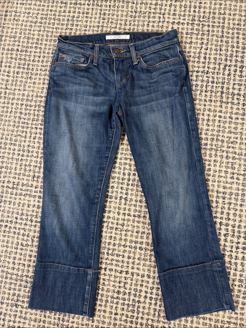 Ladies Joe's Jeans Socialite Kicker Medium Blue Cropped Wide-Cuff Jeans-26